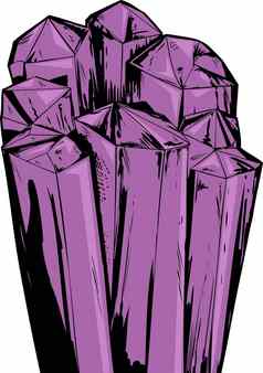 紫色的紫水晶石英晶体