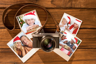复合图像可爱的孩子庆祝圣诞节