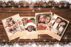 复合图像快乐家庭圣诞节