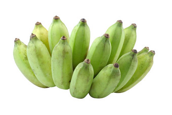 培养绿色<strong>香蕉</strong>隔离白色背景
