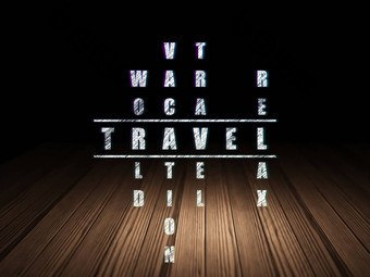 旅行概念旅行填字游戏谜题