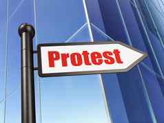 政治概念标志抗议建筑背景
