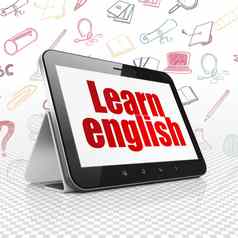 教育概念平板电脑电脑学习英语显示