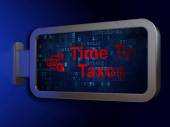 金融概念时间税计算器广告牌背景