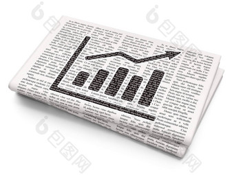 市场营销概念增长图报纸背景