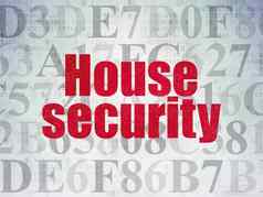 安全概念房子安全数字纸背景