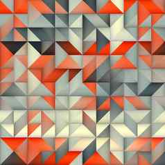 光栅无缝的橙色灰色梯度三角形不规则的网格广场模式