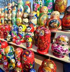 很多俄罗斯国家记忆matryoshkas