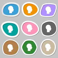 用户标志图标人象征集色彩鲜艳的按钮五彩缤纷的纸贴纸