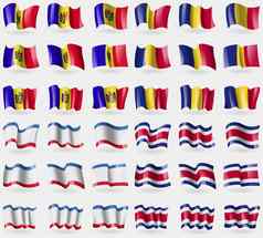 摩尔多瓦罗马尼亚克里米亚科斯塔黎加集旗帜国家世界