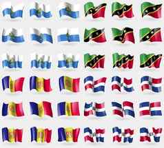 三马里诺圣克里斯多福尼维斯安道尔多米尼加共和国集旗帜国家世界