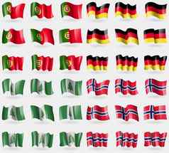 葡萄牙德国诺福克岛挪威集旗帜国家世界