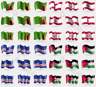 赞比亚法国波利尼西亚角海岸约旦集旗帜国家世界