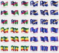 纳米比亚马歇尔岛屿埃塞俄比亚关岛集旗帜国家世界