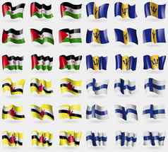 西方撒哈拉沙漠巴巴多斯文莱芬兰集旗帜国家世界