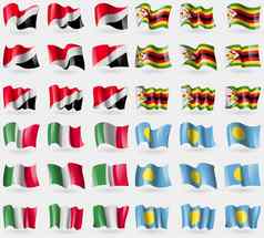 海陆公国津巴布韦意大利帕劳集旗帜国家世界