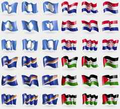 南极洲克罗地亚马歇尔岛屿西方撒哈拉沙漠集旗帜国家世界