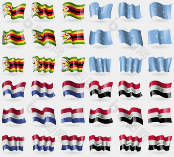 津巴布韦密克罗尼西亚荷兰伊拉克集旗帜国家世界