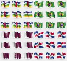 中央非洲共和国巴西卡塔尔多米尼加共和国集旗帜国家世界