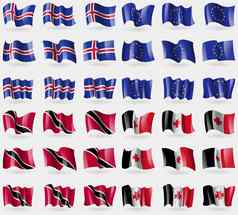 冰岛欧洲联盟特立尼达拉岛多巴哥udmurtia集旗帜国家世界