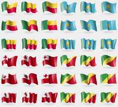 贝宁哈萨克斯坦tongo刚果共和国集旗帜国家世界