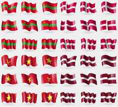 德涅斯特河丹麦越南拉脱维亚集旗帜国家世界