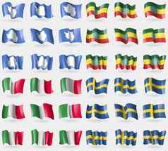 南极洲埃塞俄比亚意大利瑞典集旗帜国家世界
