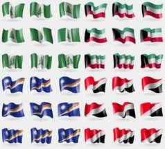 诺福克岛科威特马歇尔岛屿海陆公国集旗帜国家世界