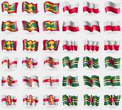 格林纳达波兰格恩西岛多米尼加集旗帜国家世界