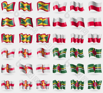 <strong>格林纳达</strong>波兰格恩西岛多米尼加集旗帜国家世界