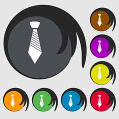 领带标志图标业务衣服象征符号彩色的按钮