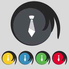 领带标志图标业务衣服象征集色彩鲜艳的按钮