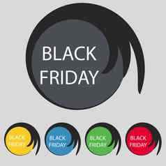 黑色的星期五标志图标出售象征特殊的提供标签集彩色的按钮