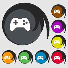 操纵杆标志图标视频游戏象征符号彩色的按钮