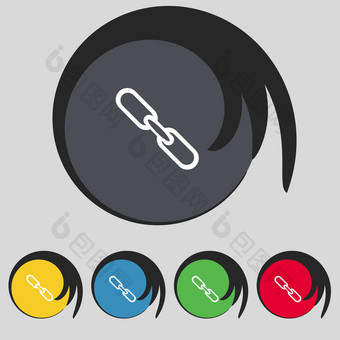 链接标志图标超链接链象征集色彩鲜艳的按钮