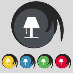 灯图标标志象征彩色的按钮