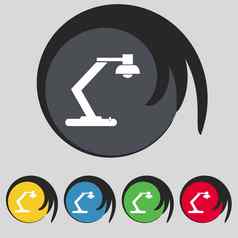 光灯泡电图标标志象征彩色的按钮