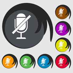 麦克风标志图标演讲者象征符号彩色的按钮