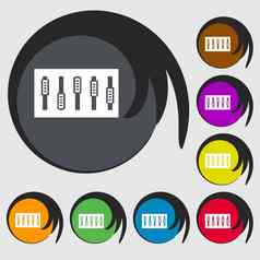 控制台混合处理按钮图标象征符号彩色的按钮