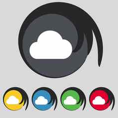 云图标标志象征彩色的按钮