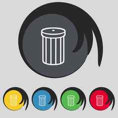 回收本标志图标象征集彩色的按钮