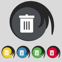 回收本重用减少图标标志象征彩色的按钮