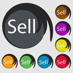 出售标志图标贡献者收益按钮符号彩色的按钮