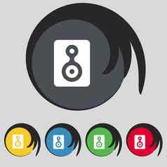 视频磁带图标标志象征彩色的按钮