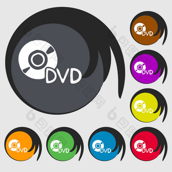 Dvd图标标志象征彩色的按钮