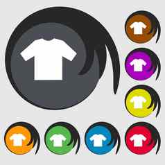 t恤图标标志象征彩色的按钮