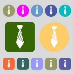 领带标志图标业务衣服象征彩色的按钮平设计