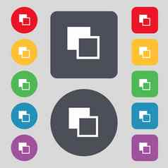 活跃的颜色工具栏图标标志集彩色的按钮平设计