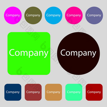 公司标志图标传统象征业务摘要圆标志彩色的按钮平设计