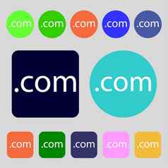 域标志图标顶级互联网域象征彩色的按钮平设计